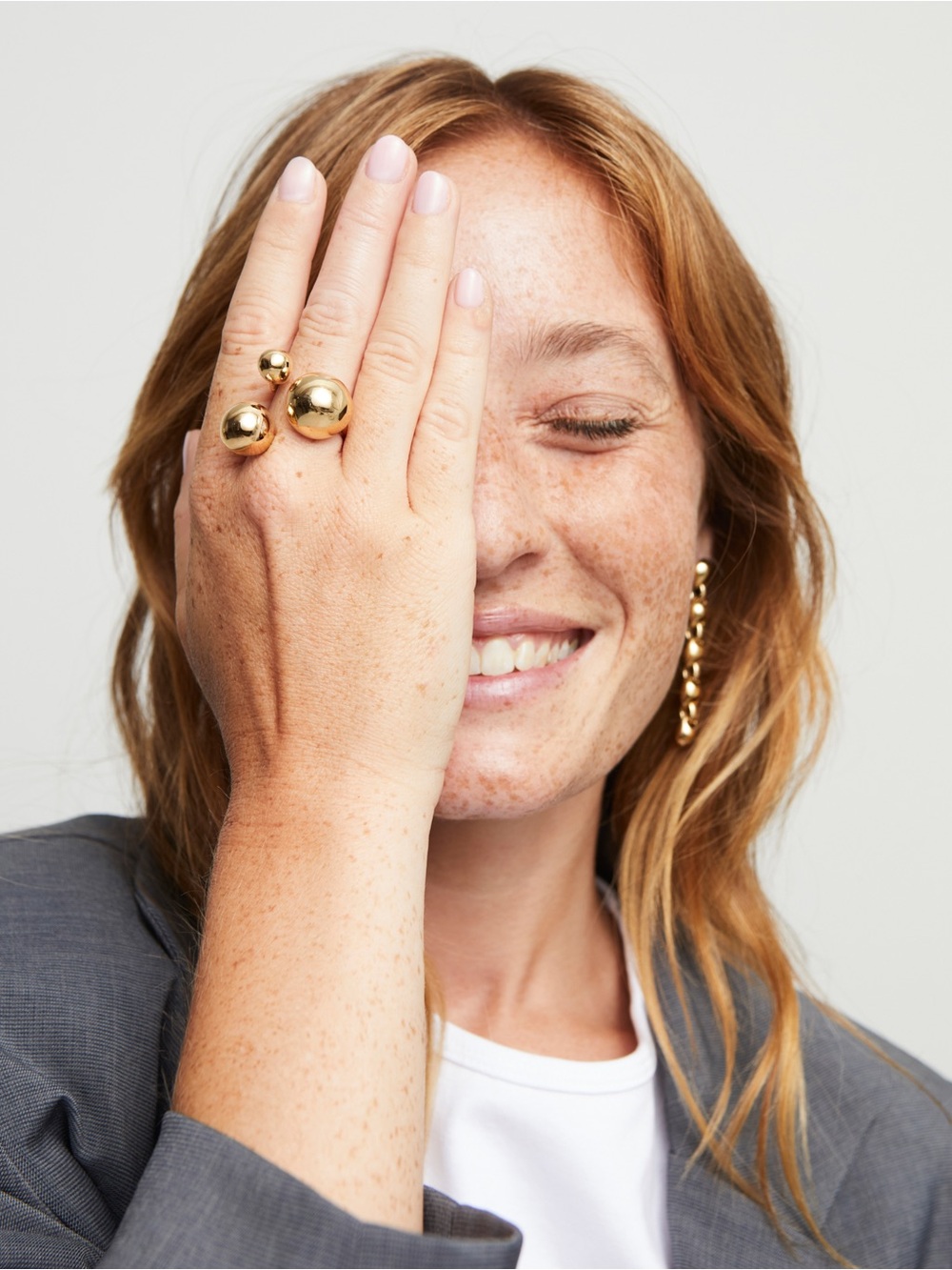 UNO de 50 Gold Bubble Open Ring - Picture 3 of 5